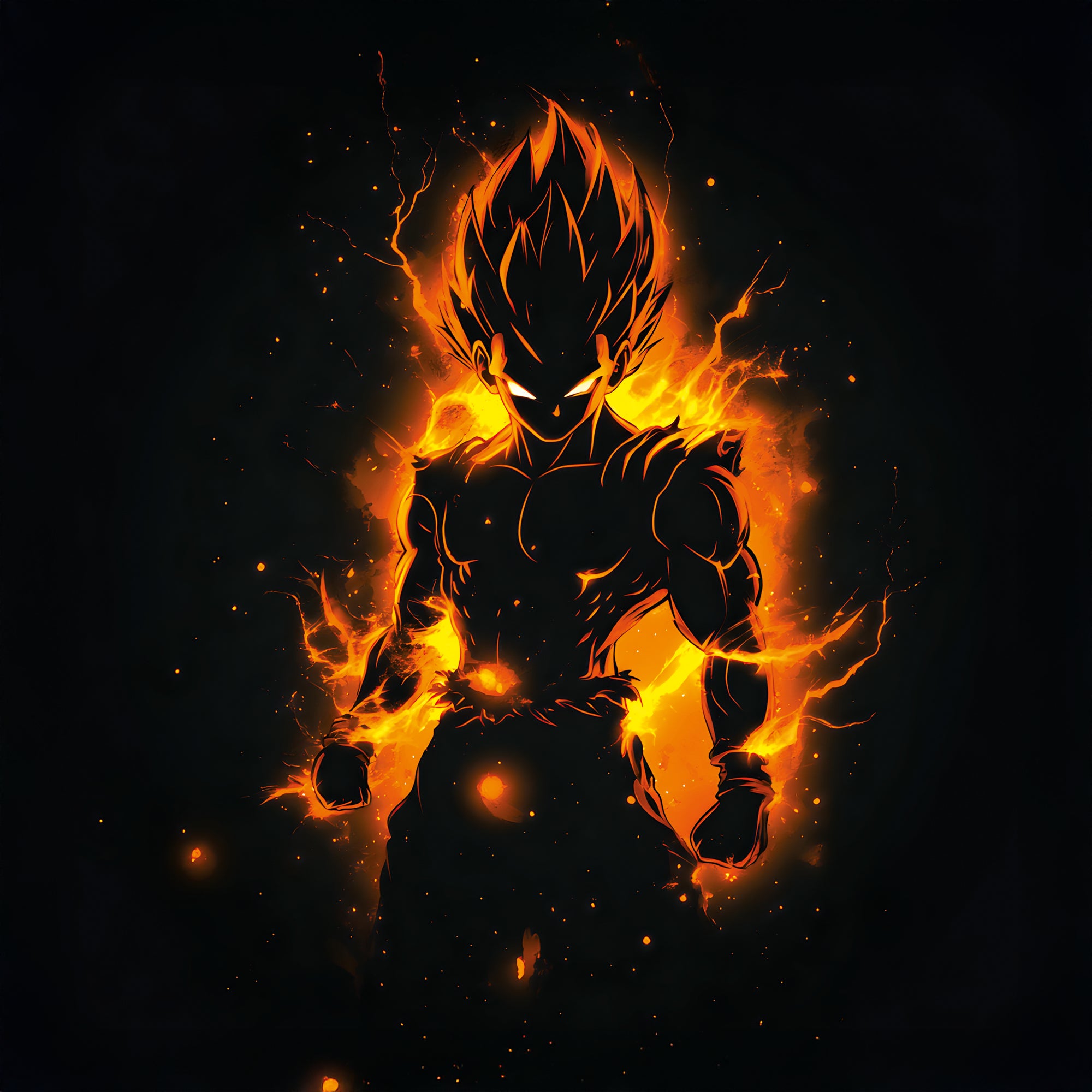 Tableau Dragon Ball Z Goku Feu Intense - Déco Murale Moderne - Fabulartz.fr 
