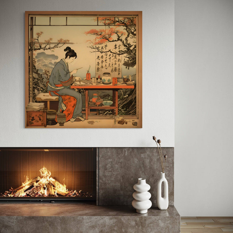 Pittura giapponese L'arte dell'inchiostro - Decorazione artistica da parete