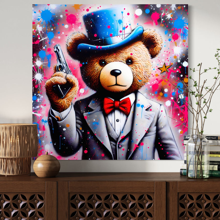 Table Pop Art Ours Gentleman - Design Wall Decoration