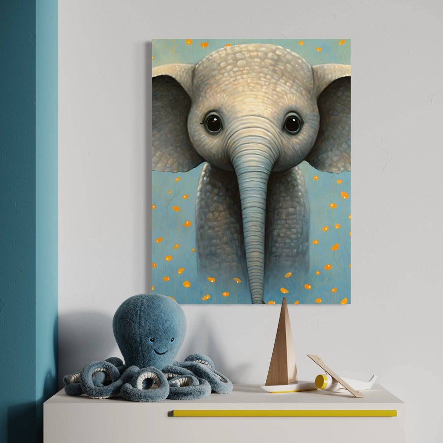 Tableau Enfant Le Petit Éléphant - Décoration Murale Adorable