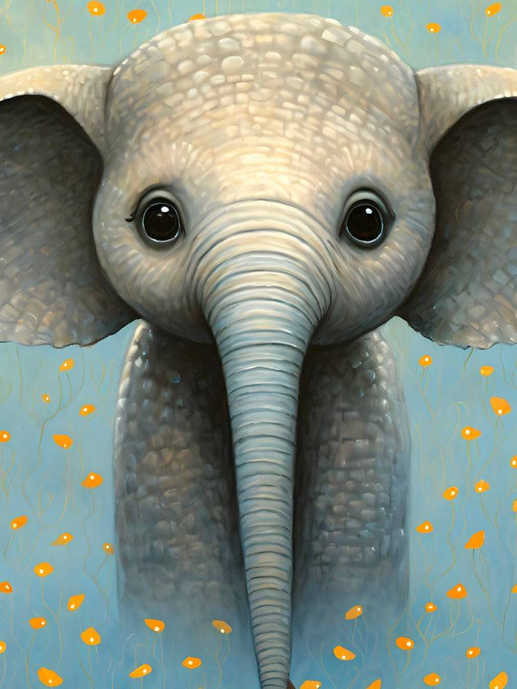 Le Petit Éléphant - Tableau Enfant - Fabulartz.fr 