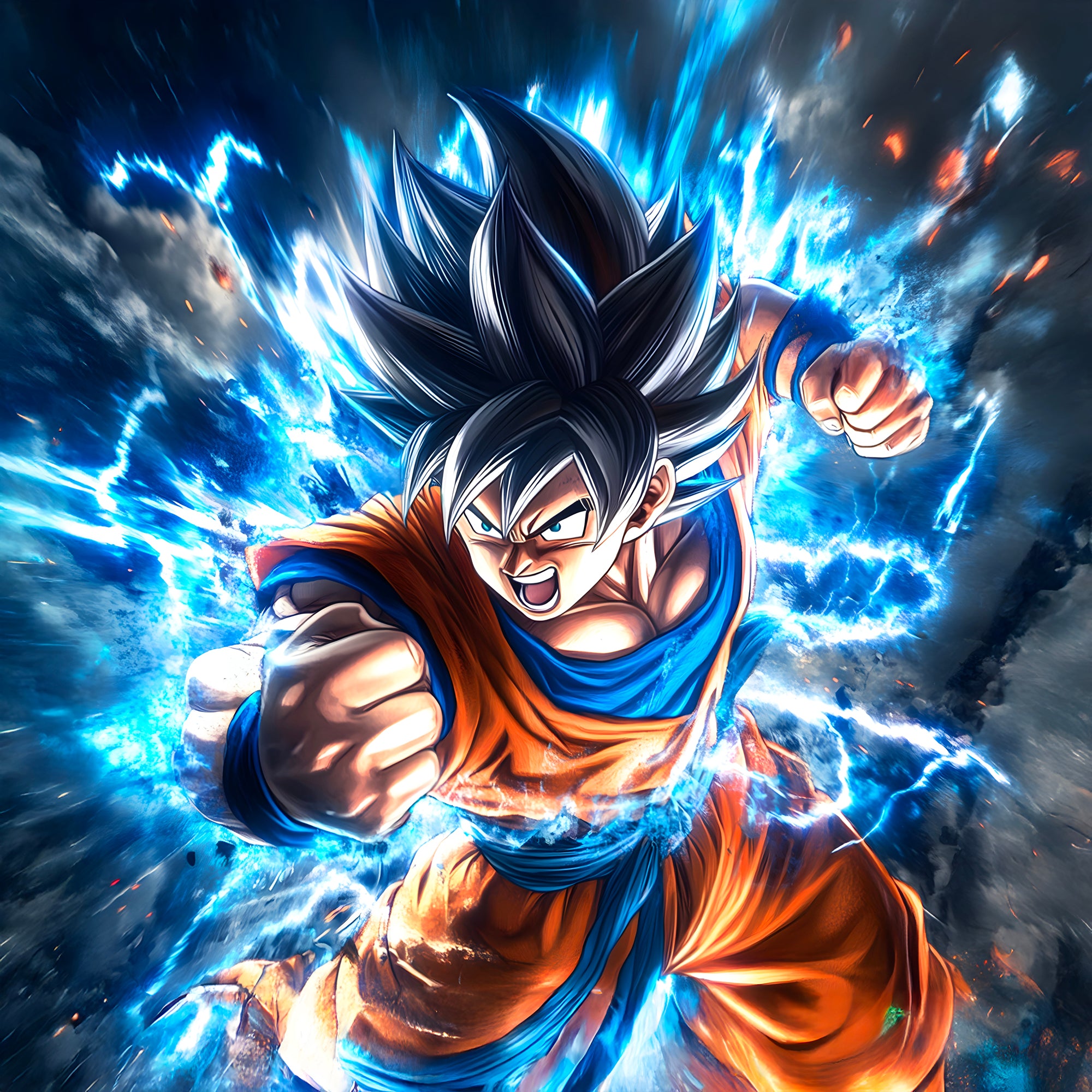 Dragon Ball Z Super Saiyan Pittura in bianco e nero - Déco Murale