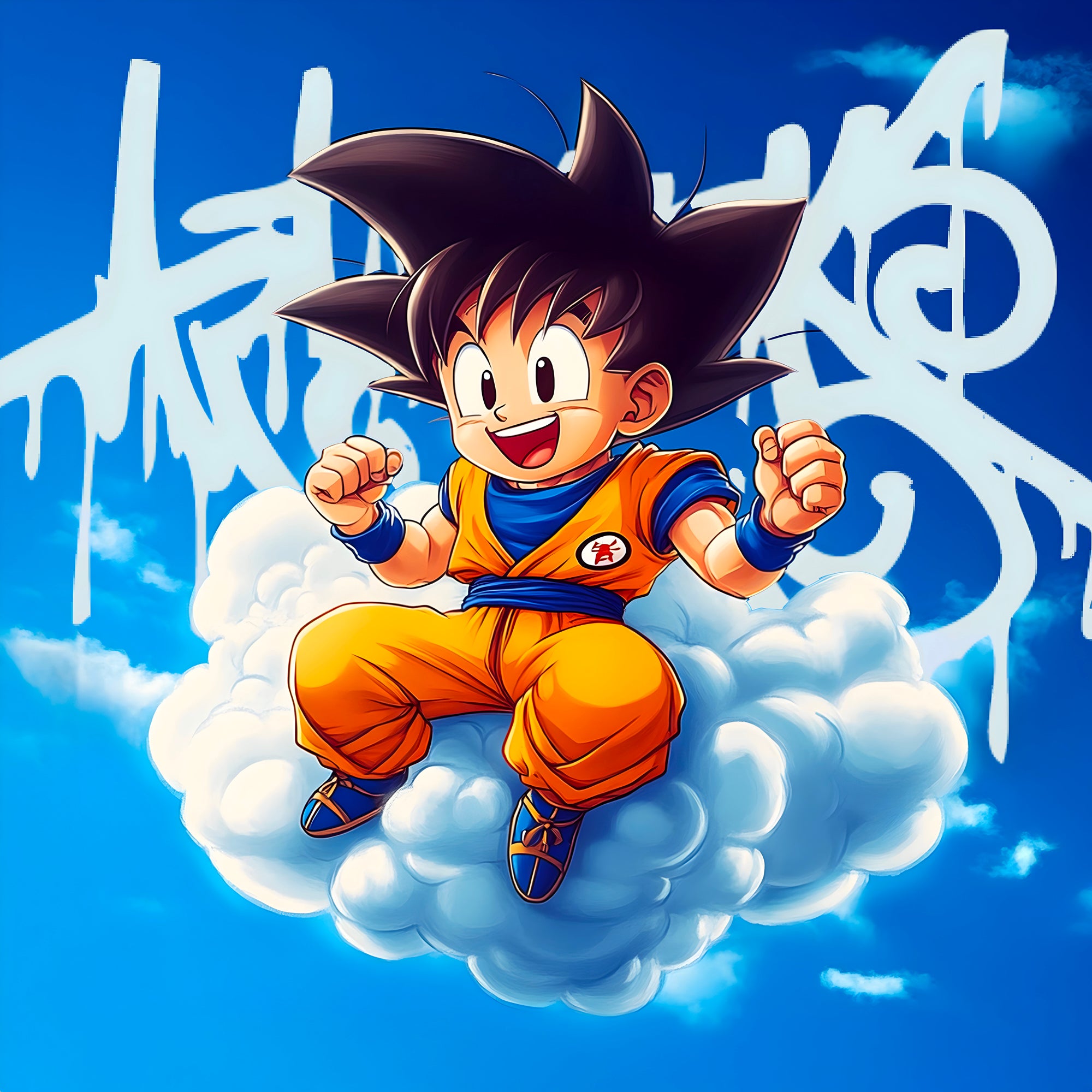 Dragon Ball Z Super Saiyan Pittura in bianco e nero - Déco Murale