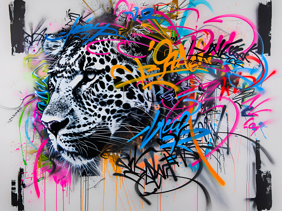 Pittura Animali Pantera Graffiti - Decorazione murale di design