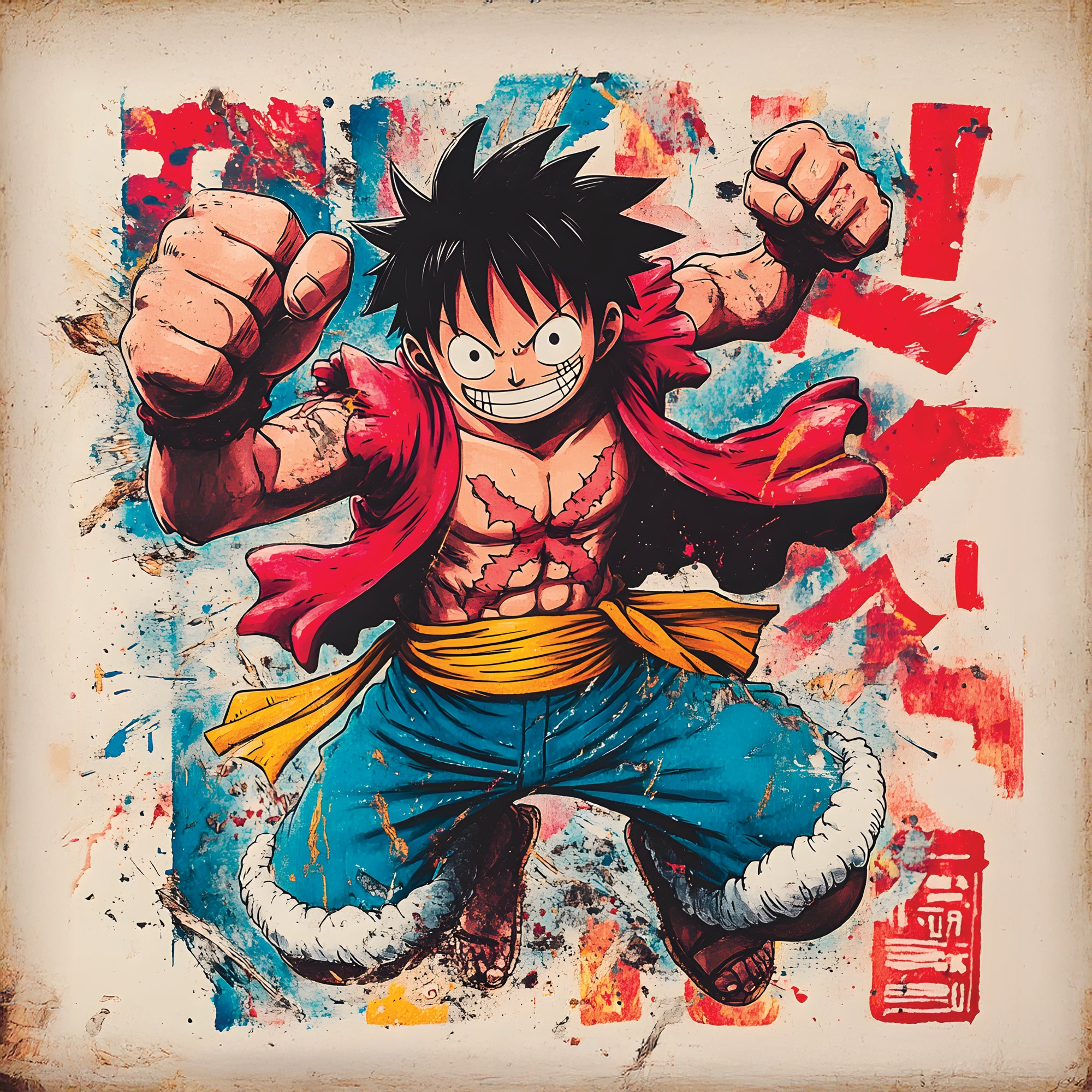 Tableau One Piece Luffy Prêt au Combat - Décoration Murale - Fabulartz.fr 