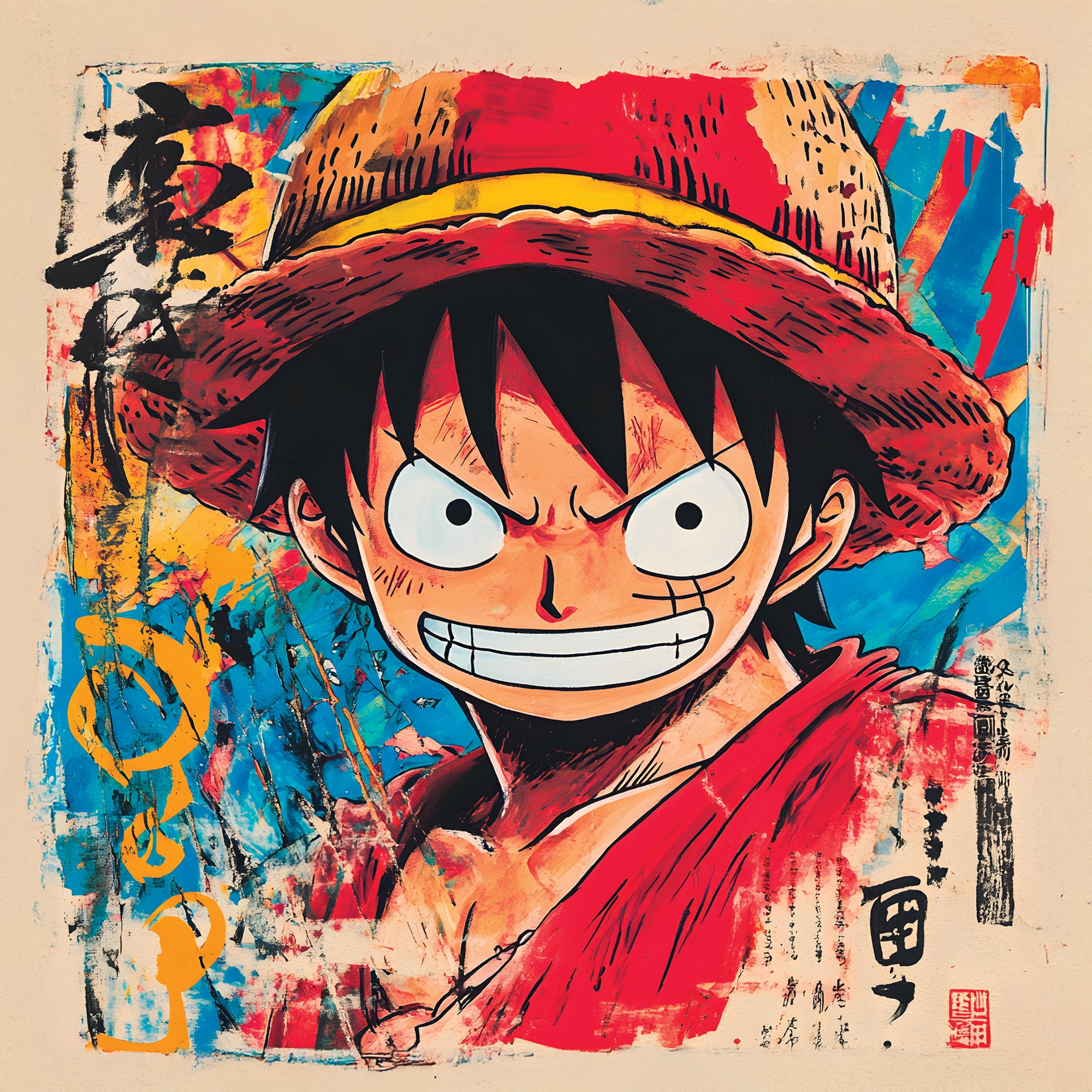 Tableau One Piece Luffy Déterminé - Déco Murale - Fabulartz.fr 