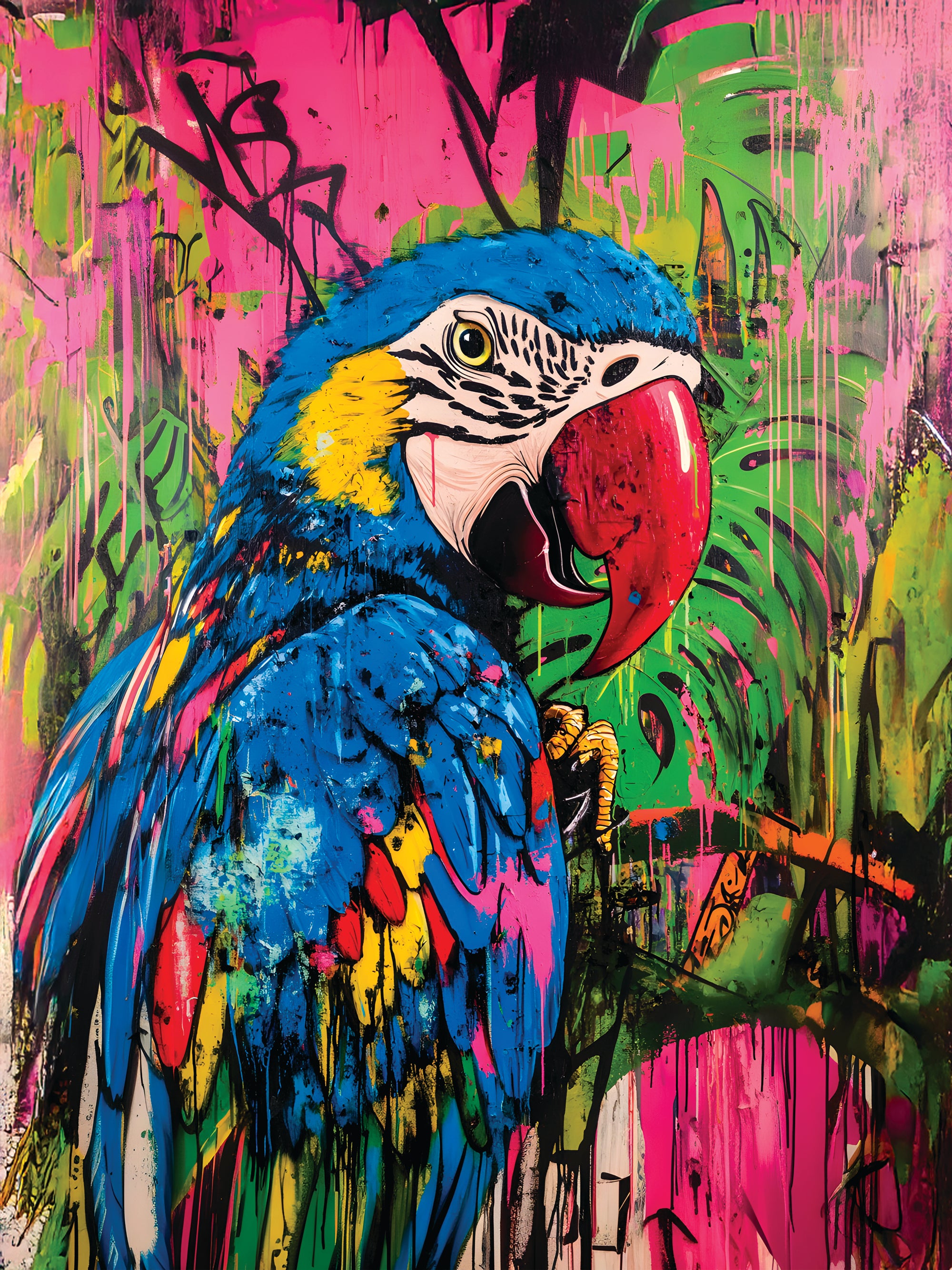Pittura Animali colorati Pappagallo - Decorazione murale moderna