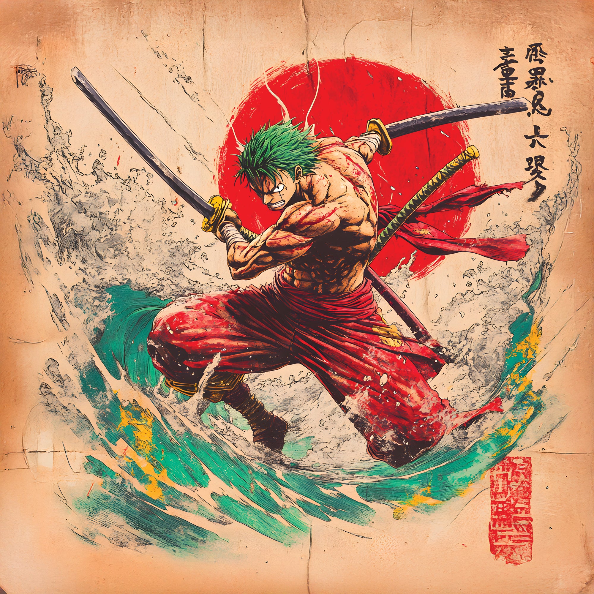 Tableau One Piece Zoro Tempête - Décoration Murale - Fabulartz.fr 