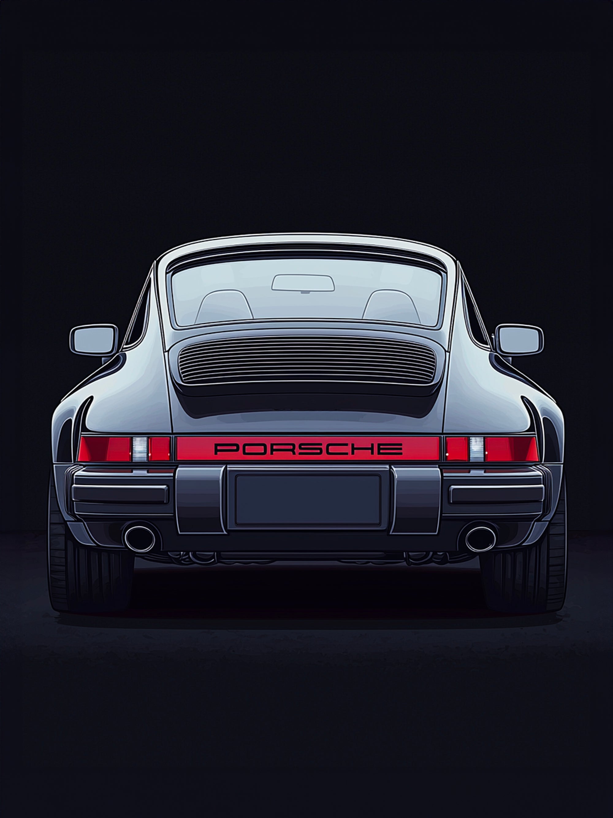 Tableau Porsche Vue Arrière – Décoration Murale Design - Fabulartz.fr 