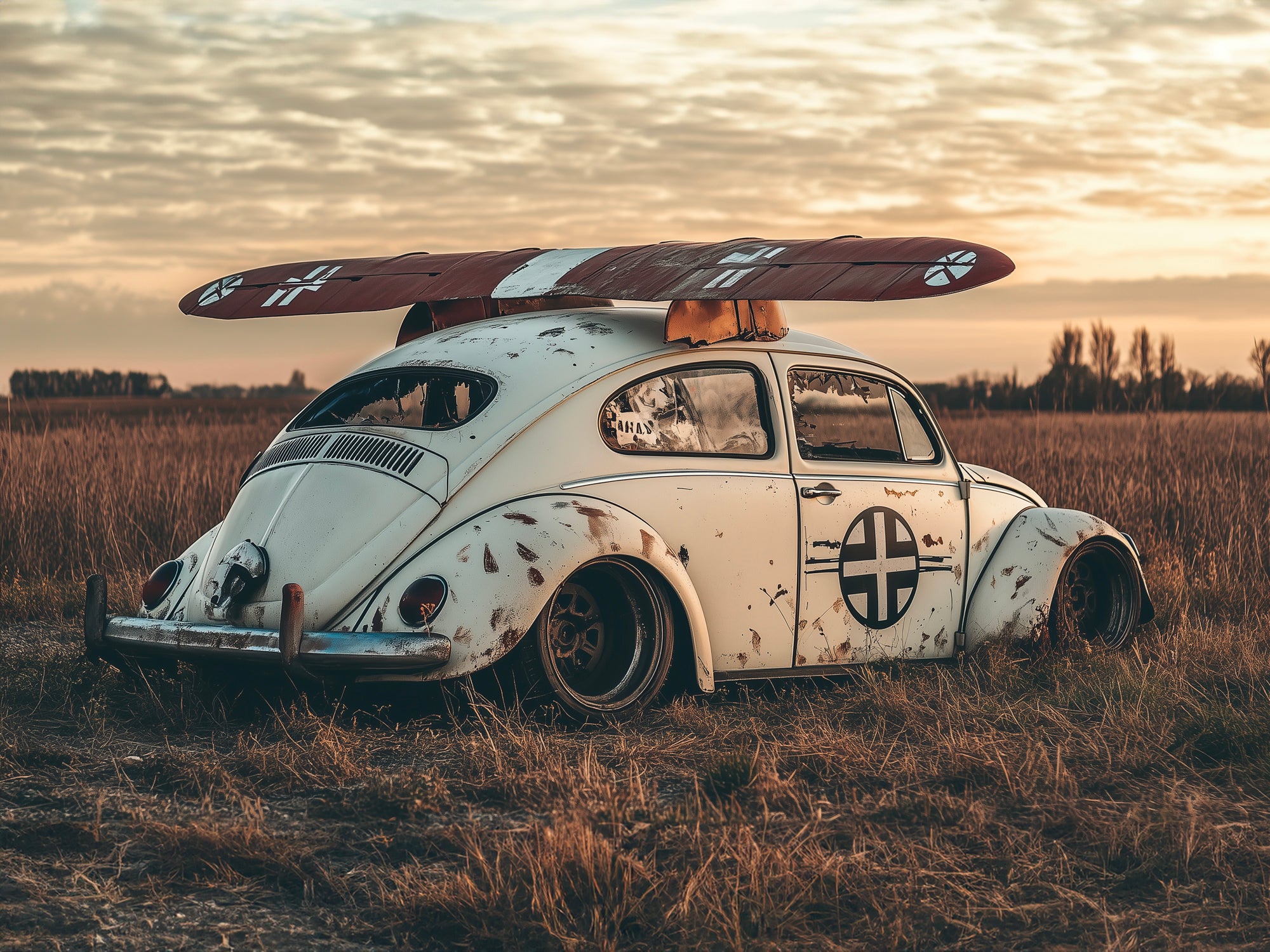 Tableau Volkswagen Coccinelle avec Ailes - Déco Murale Moderne - Fabulartz.fr 