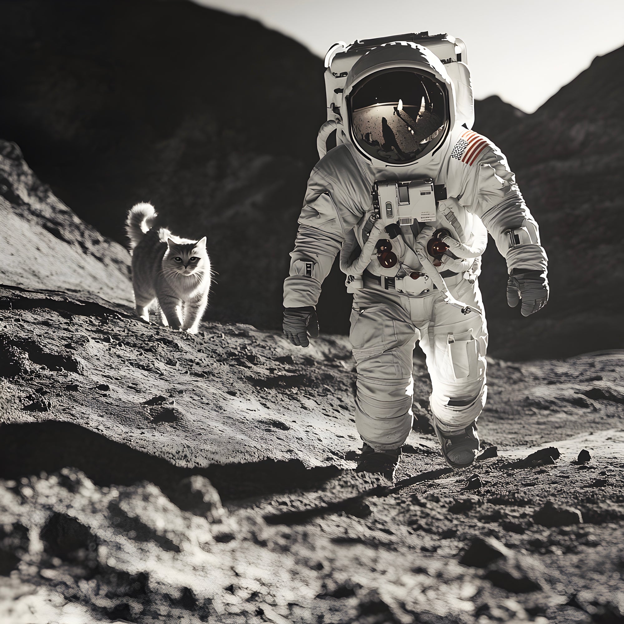 Tableau Espace Astronaute avec Chat - Décoration Murale Design - Fabulartz.fr 