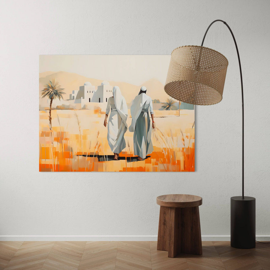 Tableau Oriental Vie Désertique Mural - Décoration Murale Apaisante