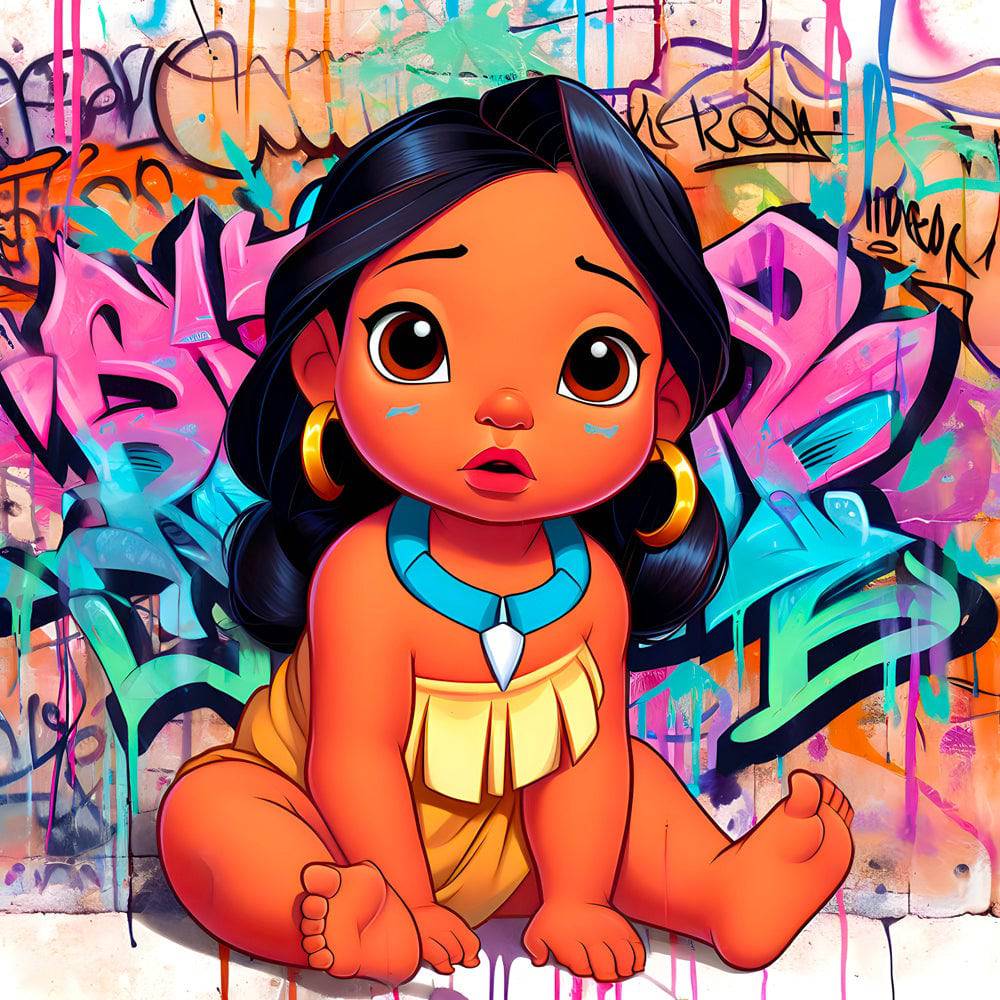 Original Baby Pocahontas - Tableau Enfant - Fabulartz.fr 