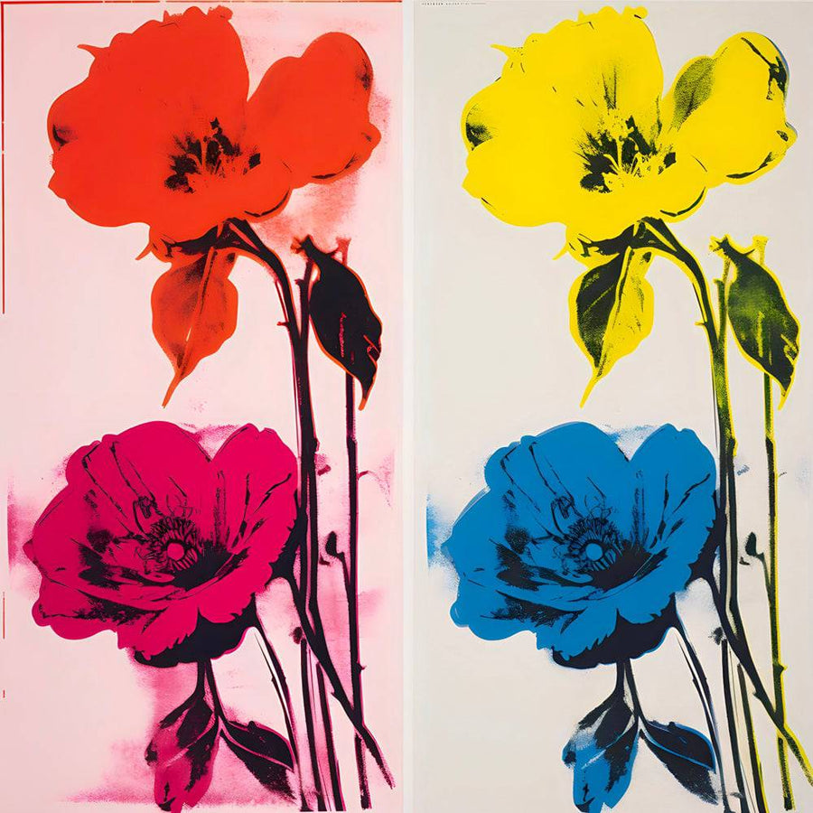Pop Art Flowers - Elegante decorazione murale | Arte contemporanea