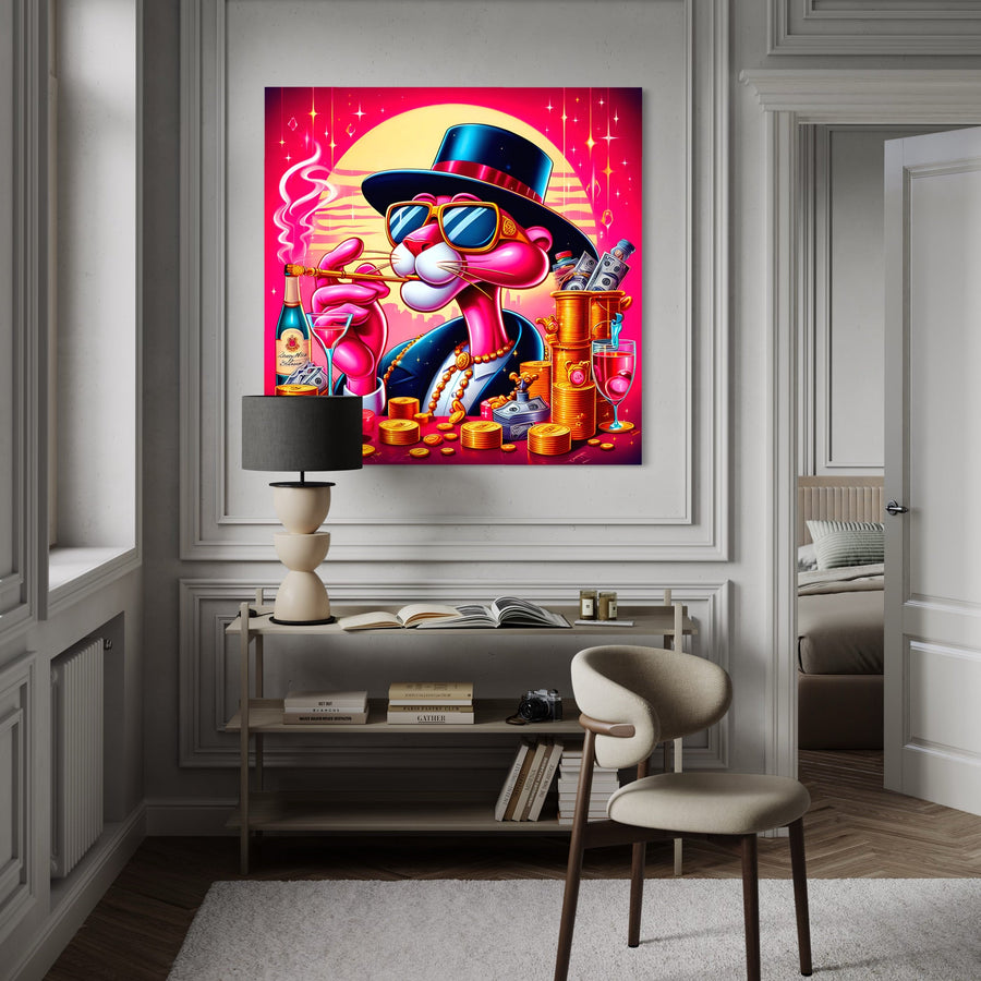 Tableau Pop Art Panthère Rose - Décoration Murale Design
