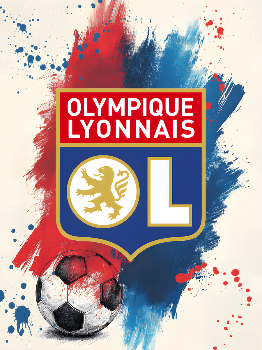 Tableau Olympique Lyonnais - Logo OL et Ballon