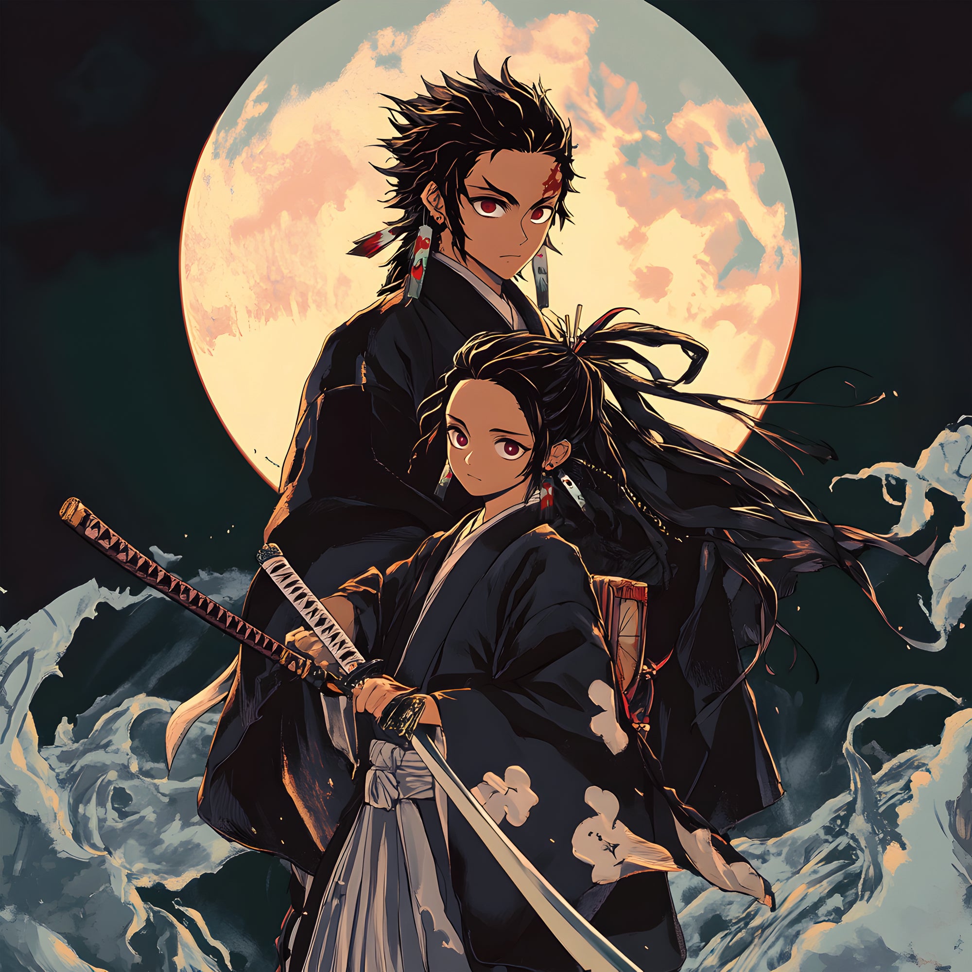 Tableau Demon Slayer Lune Protectrice - Décoration Murale Design - Fabulartz.fr 