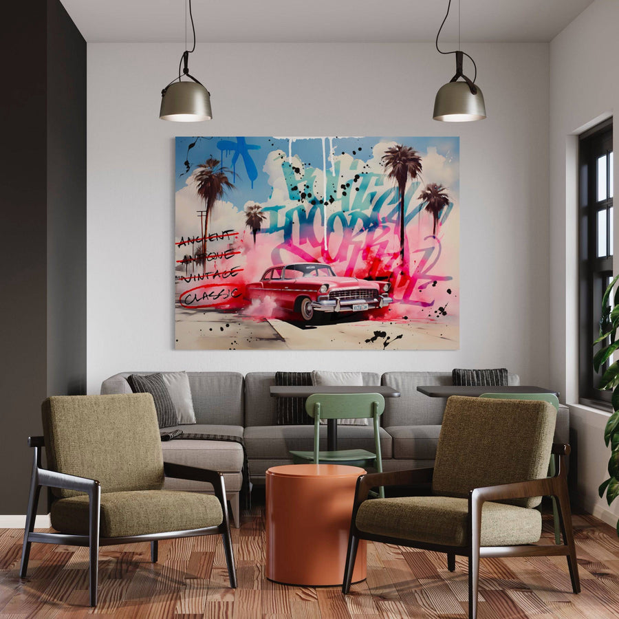 Tableau Pop Art Voiture Cadillac - Décoration Murale Design