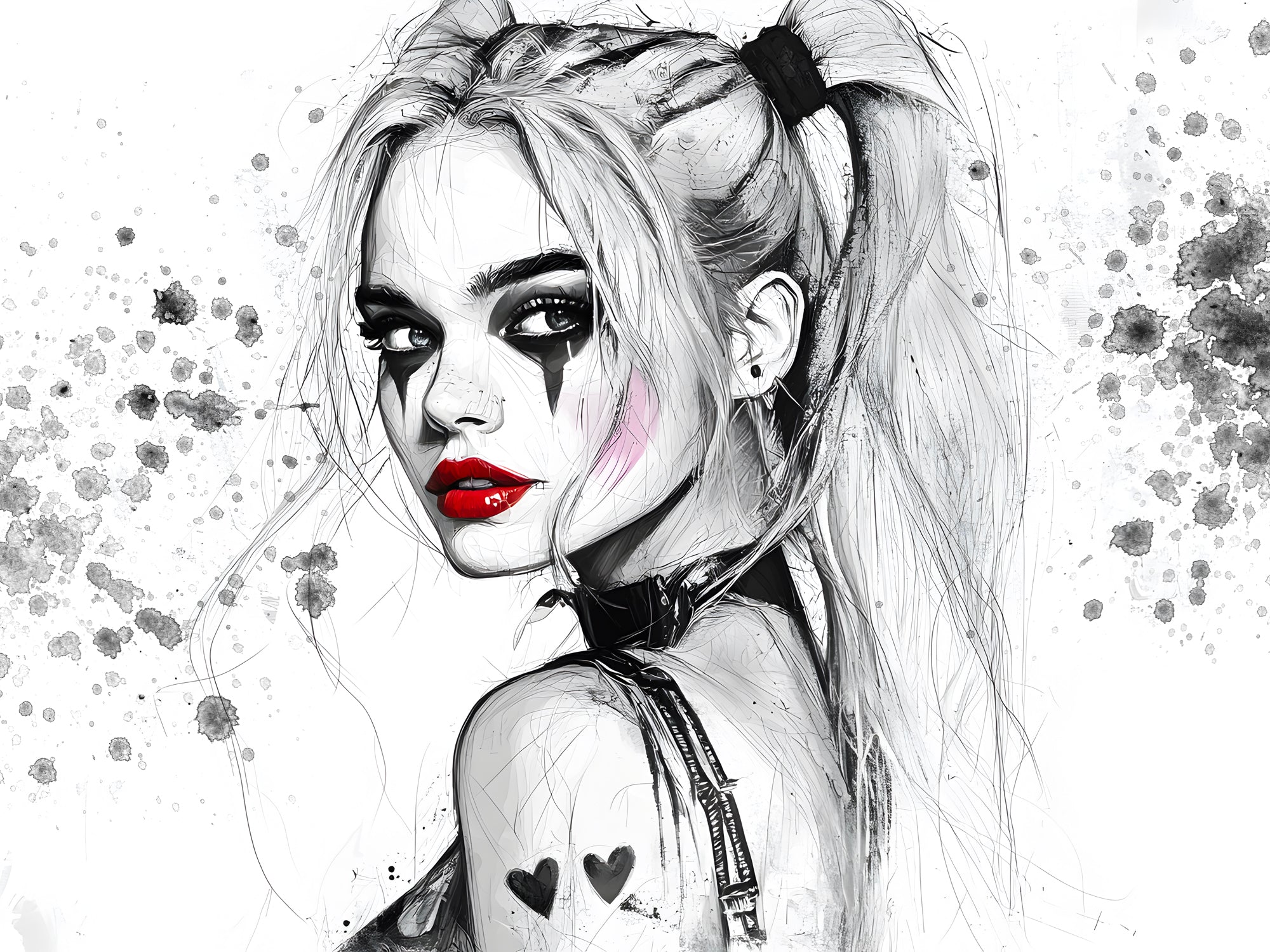 Tableau Harley Quinn Regard Envoûtant – Cadre Mur Décoratif - Fabulartz.fr 