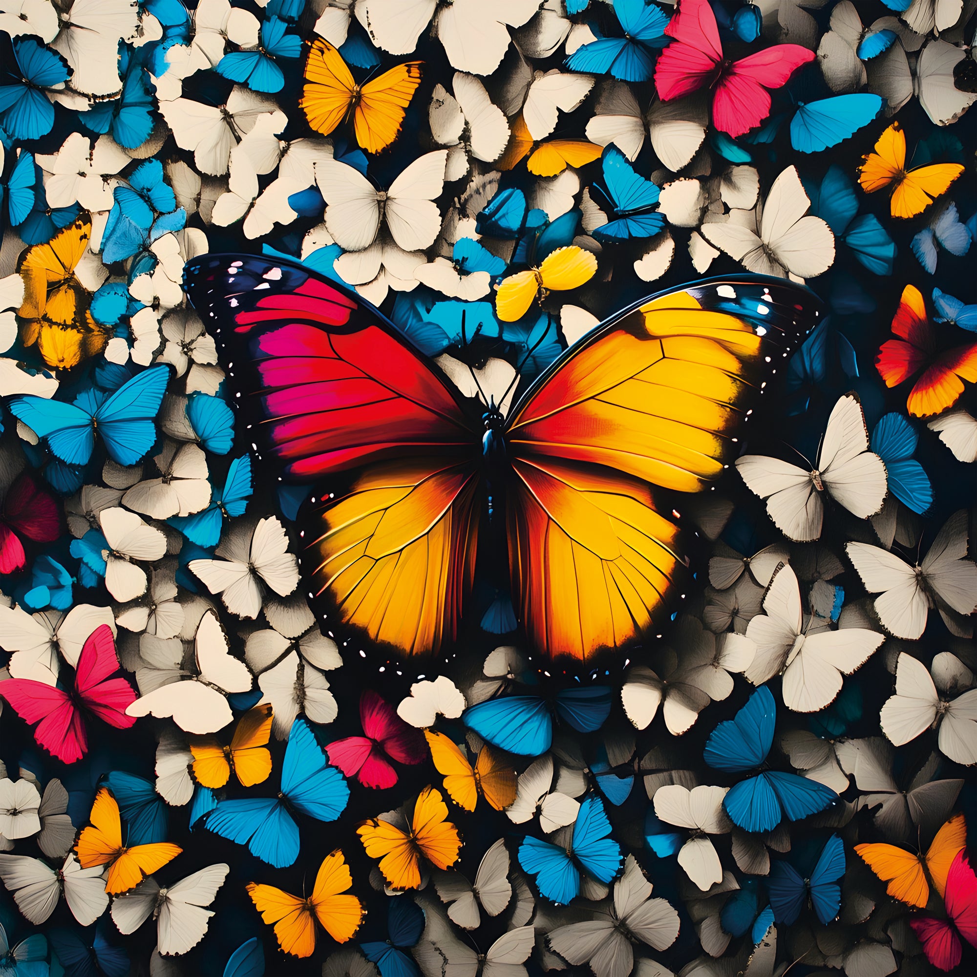 Tableau Papillon en Éclats Multicolores - Décoration Murale - Fabulartz.fr 