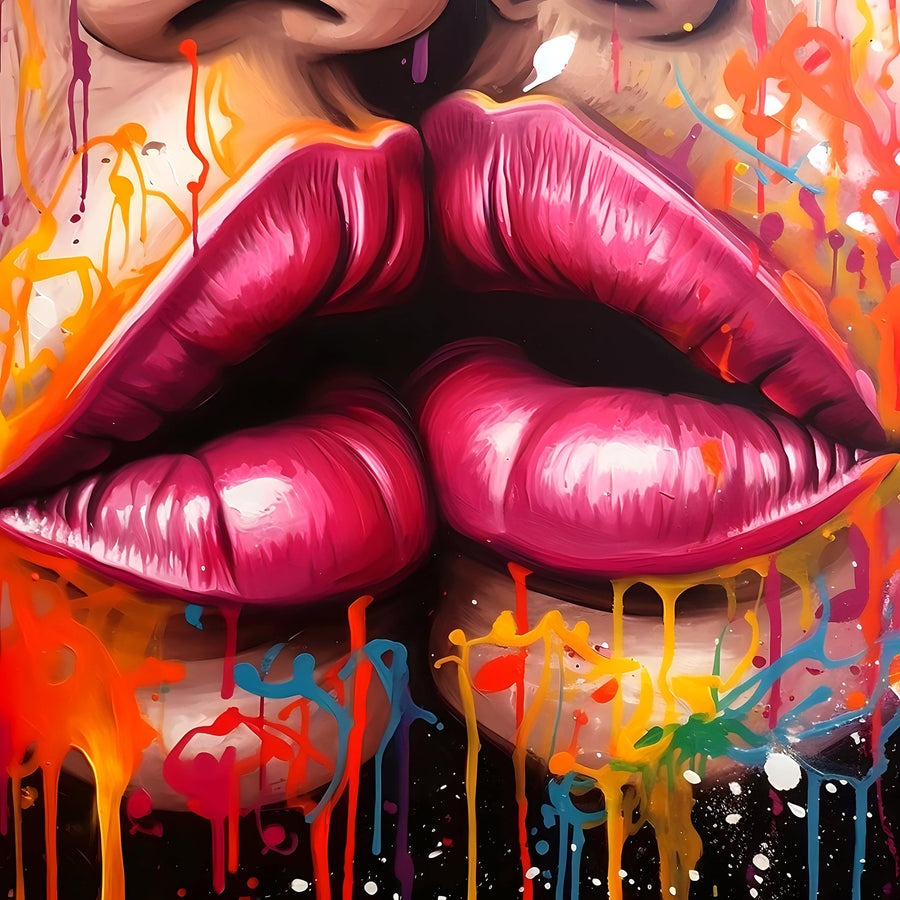 Tableau Pop Art Street Kiss - Cadre Déco Murale