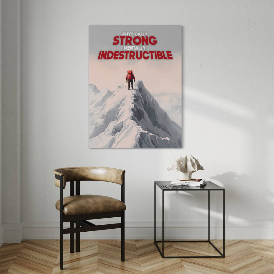 Lavagna motivazionale "Fisicamente forte, mentalmente indistruttibile" - Decorazione murale di design