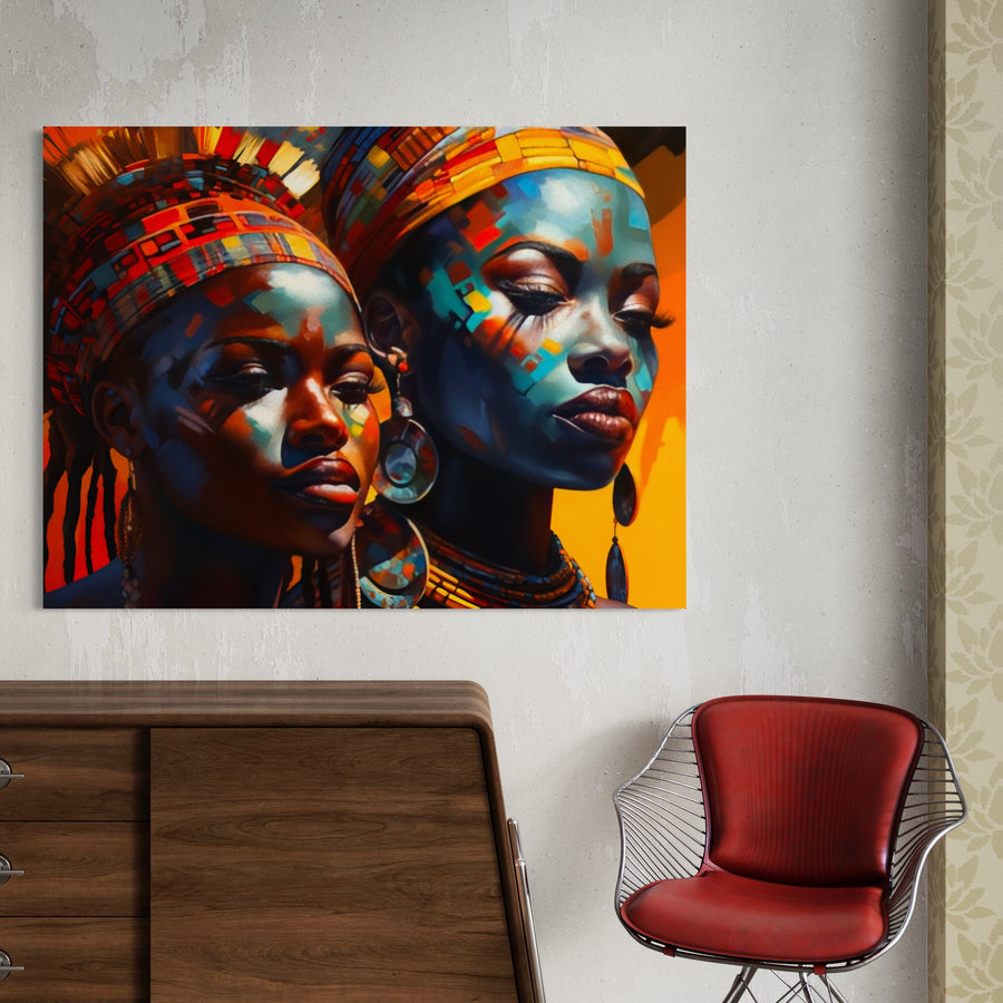 Tableau Africain Duo de Grâce – Décoration Murale Moderne