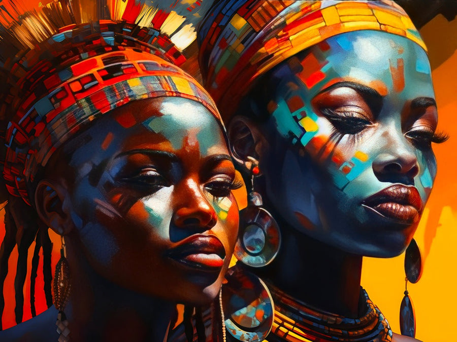 Tableau Africain Duo de Grâce – Décoration Murale Moderne