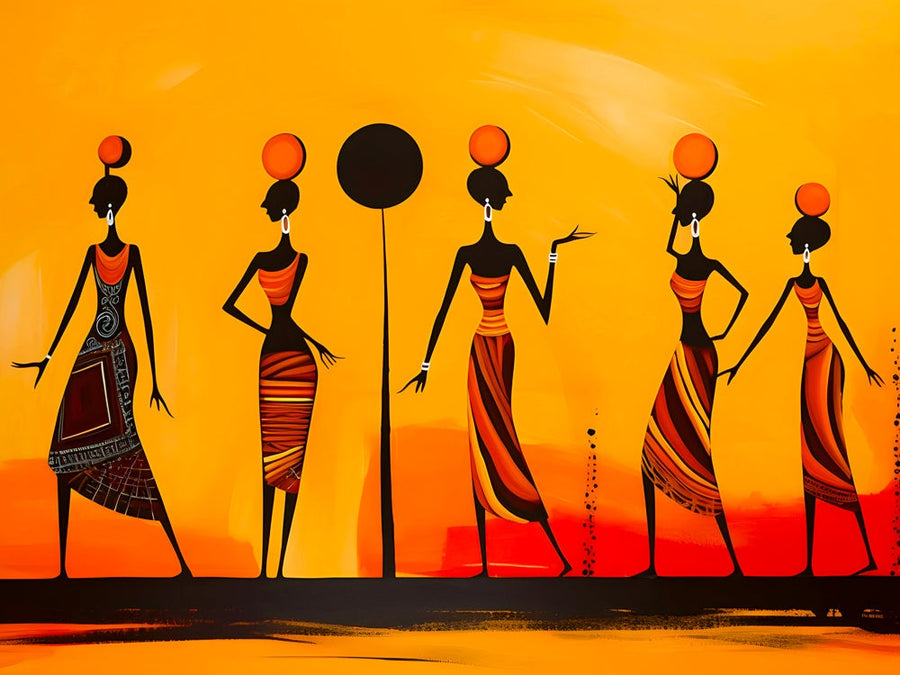 Tableau Africain Silhouettes Élégantes – Décoration Moderne