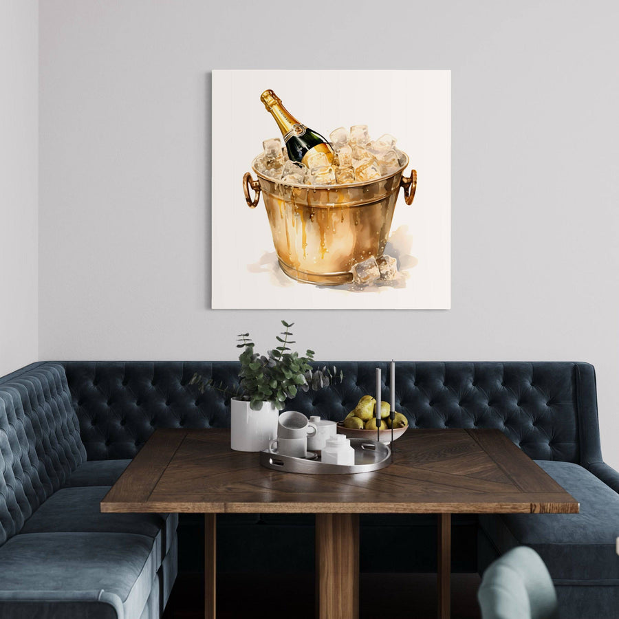 Table Cuisine "Élégance de Champagne" - Décoration Murale Luxe