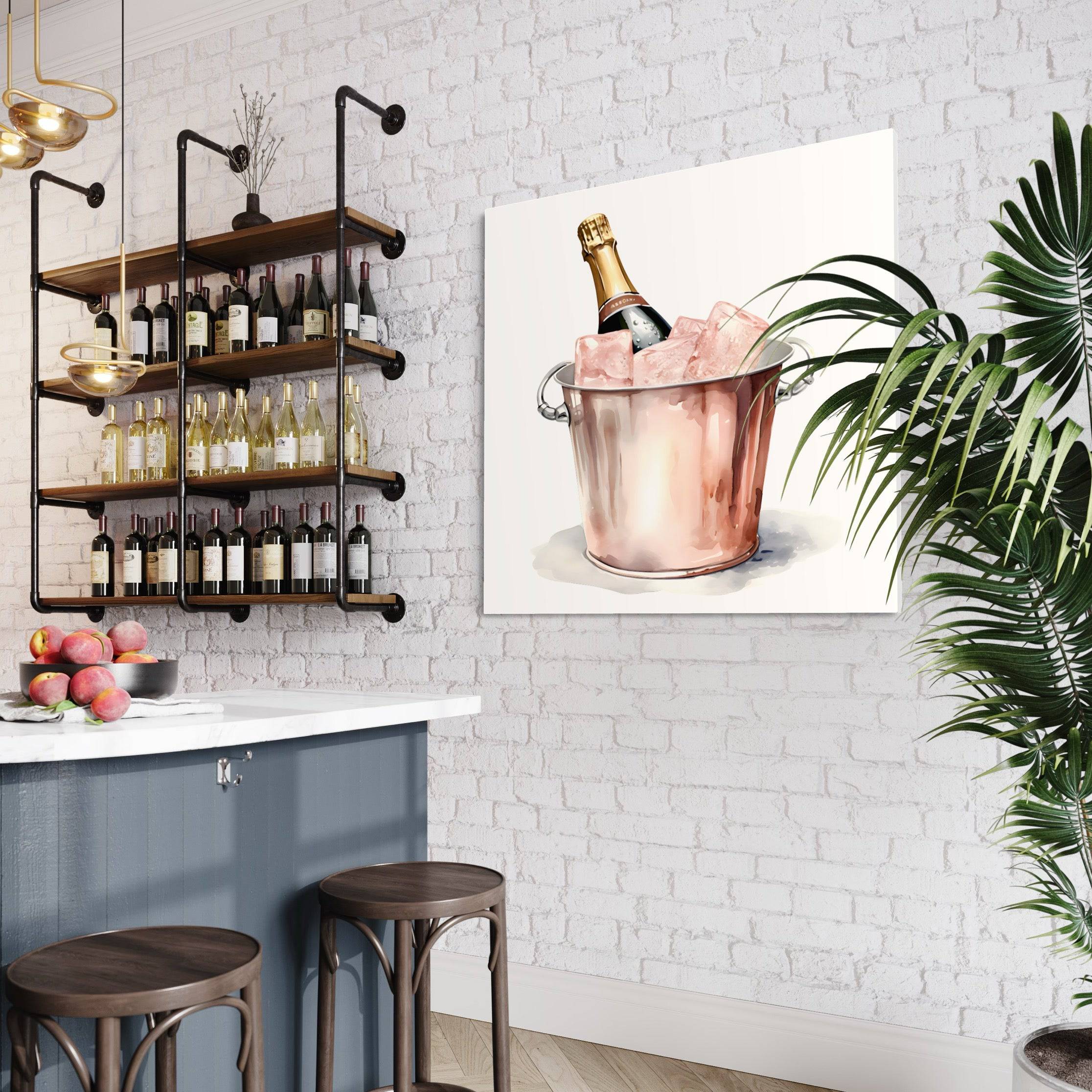 Tableau Cuisine Champagne Rosé - Déco Murale - Fabulartz.fr 