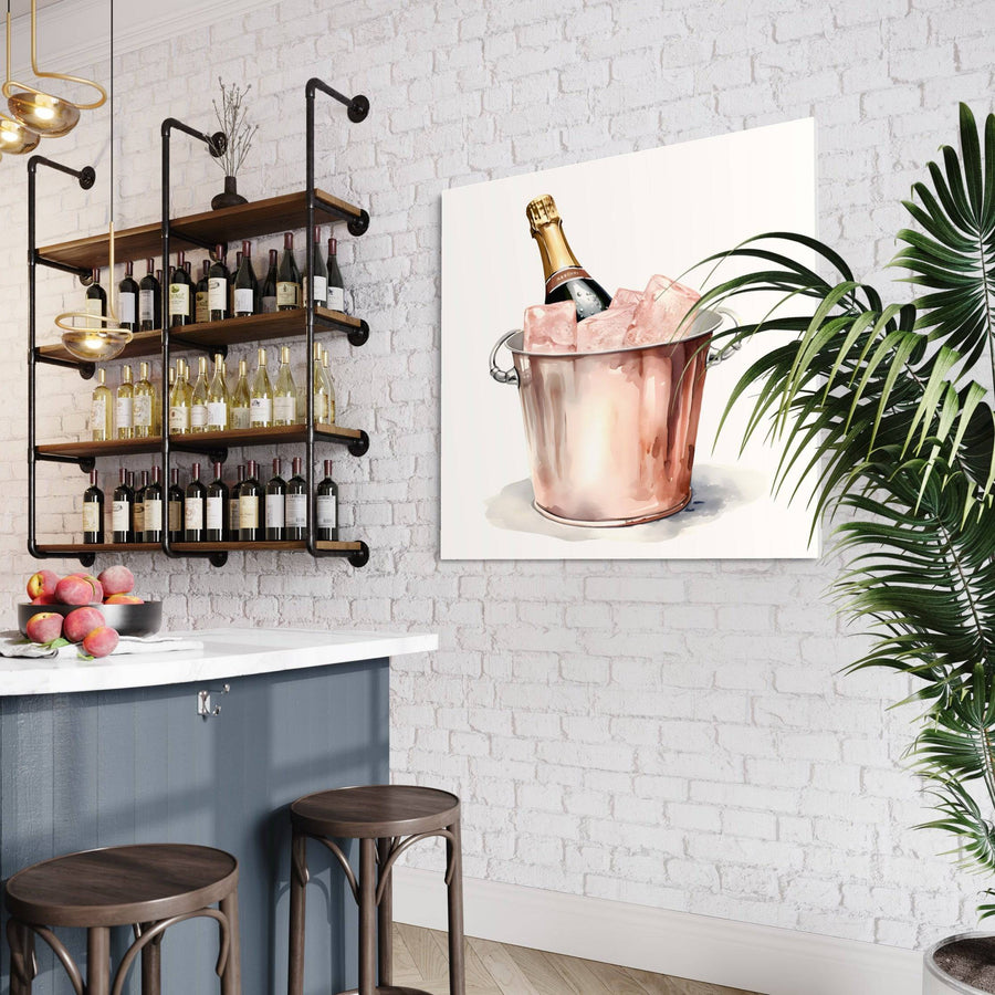 Tableau Cuisine "Champagne Rosé" - Décoration Murale Chic