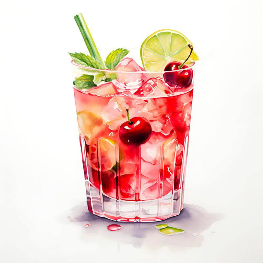 Tableau Cuisine "Mojito Fraise" - Cadre Déco Rafraîchissant