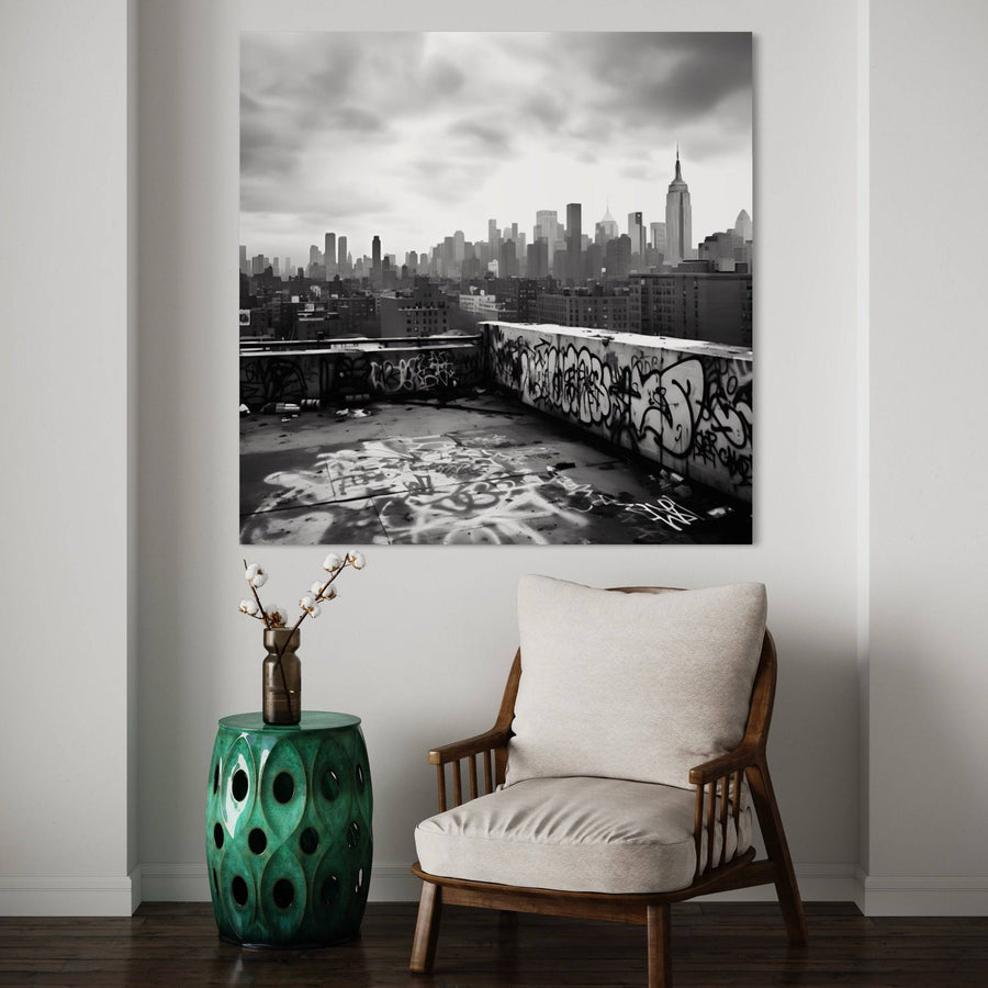 Tableau New York Toit Graffité - Décoration Murale Design & Déco
