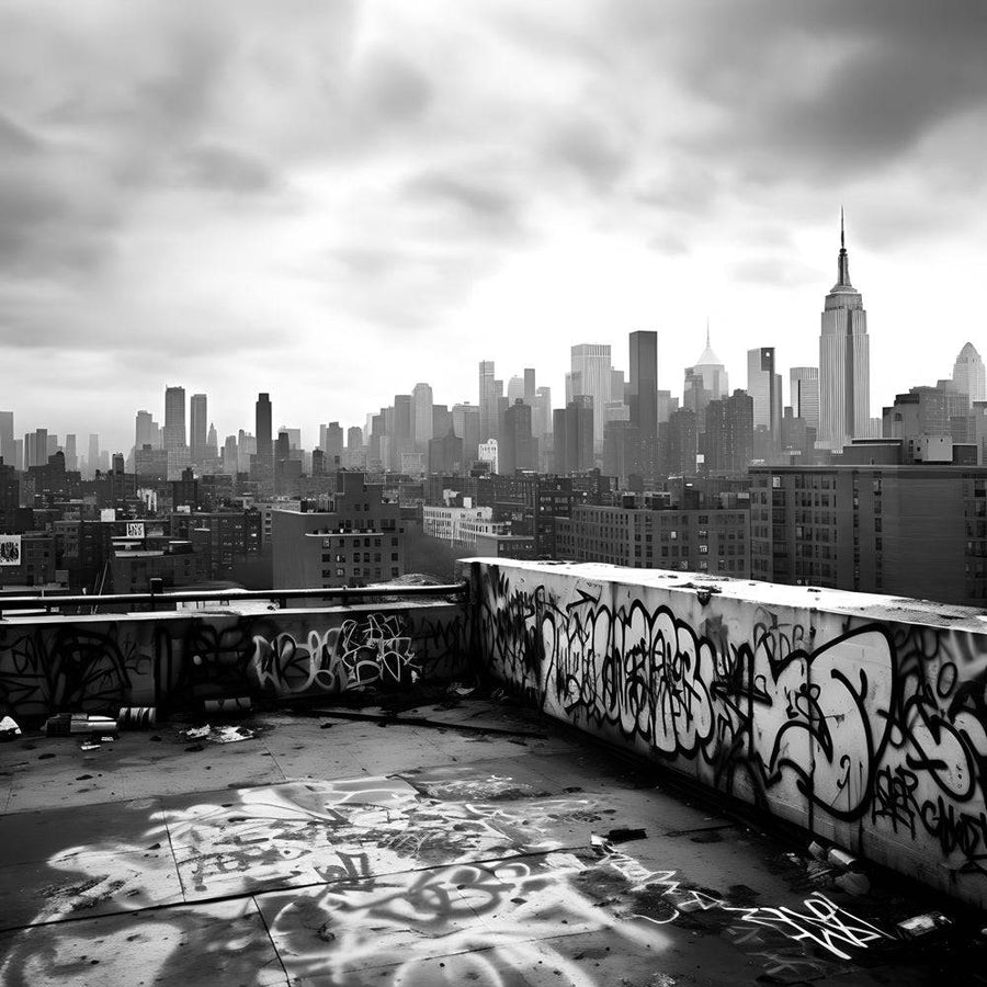 Tableau New York Toit Graffité - Décoration Murale Design & Déco