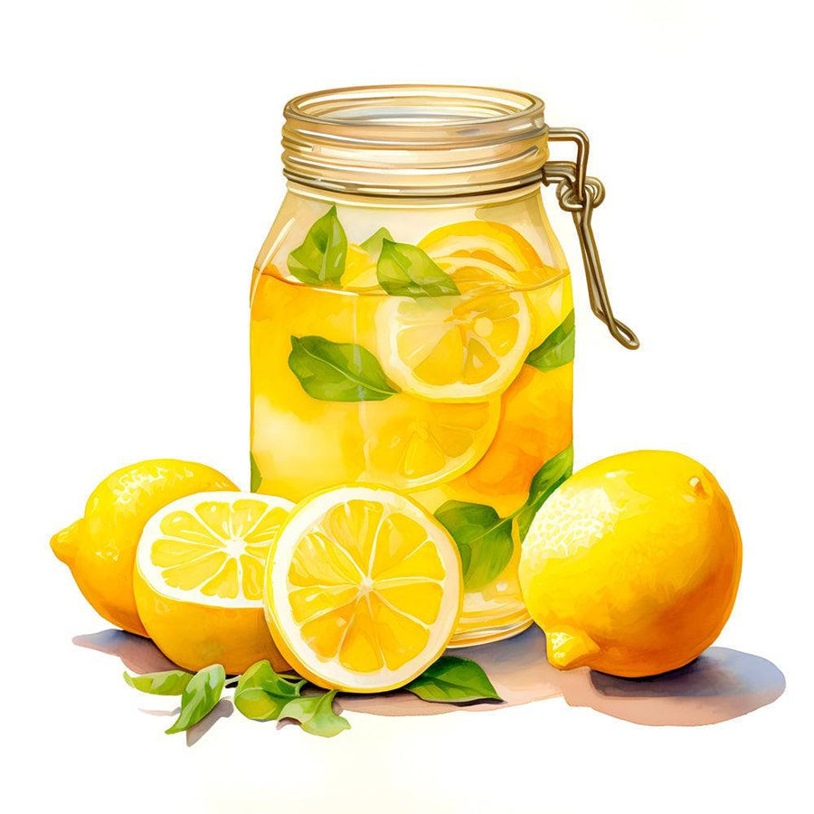 Tableau Cuisine "Infusion Citronnée" - Décoration Murale Élégante