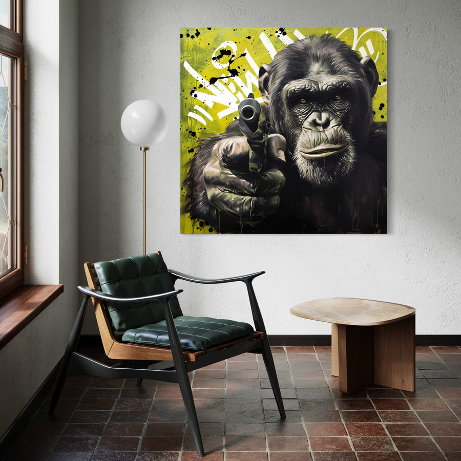 Painting Monkey Revolver - Décoration Murale Design