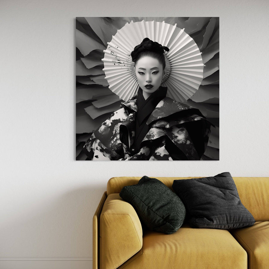 Tableau Japon Geisha au Parasol - Décoration Murale Exotique et Chic