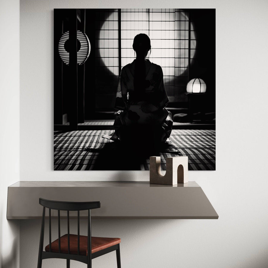 Tableau Japon Geisha Méditative - Décoration Murale Zen et Élégante