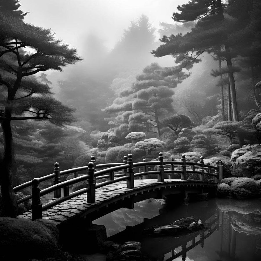 Pittura Giappone Ponte Giapponese - Decorazione Murale Natura Zen