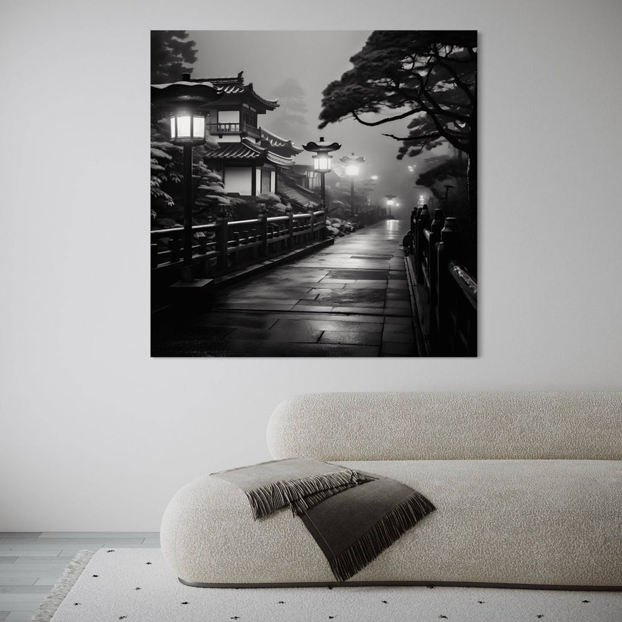 Tableau Japon Rue Japonaise - Décoration Murale Nocturne Paisible