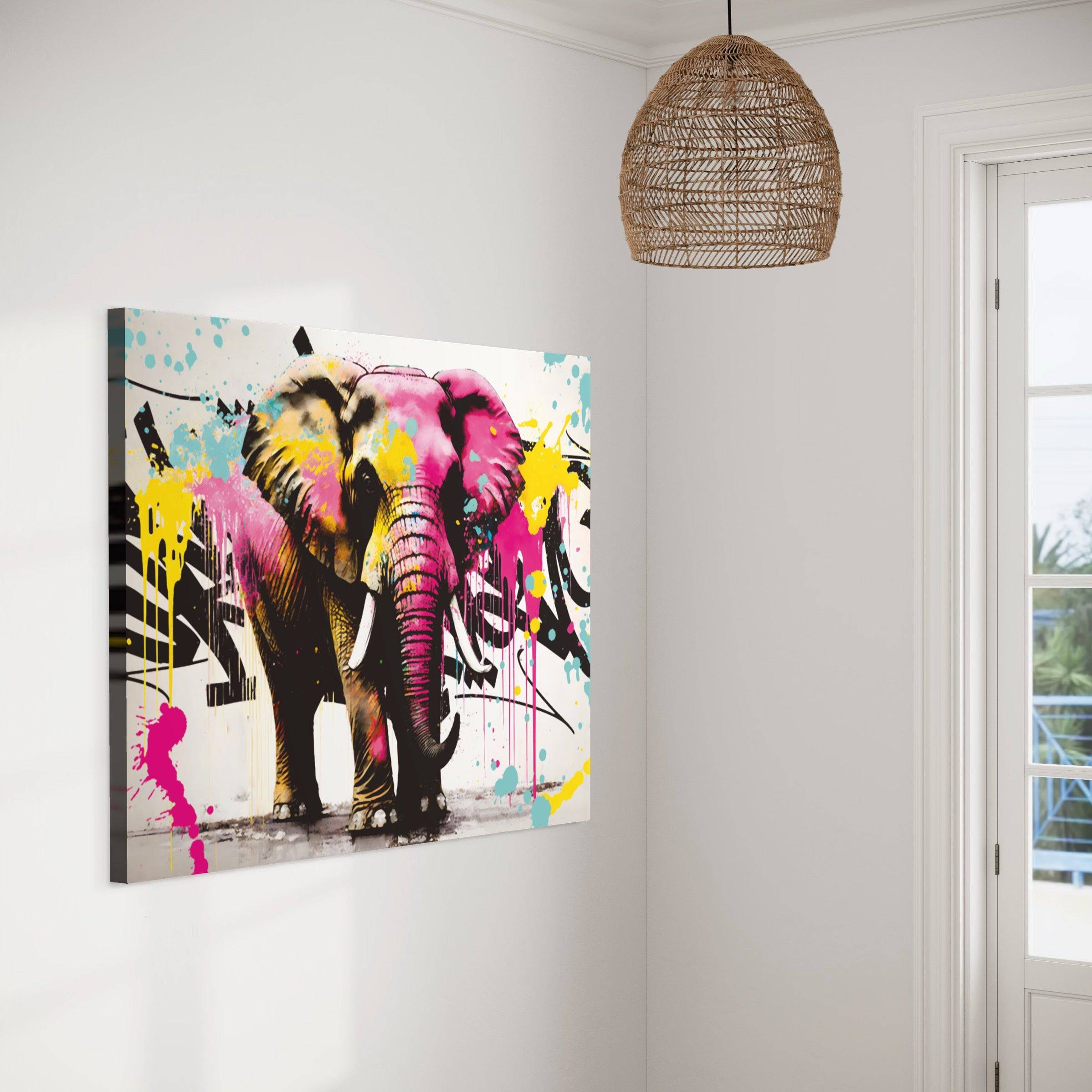 Tableau Éléphant Coloré - Déco Moderne - Fabulartz.fr 