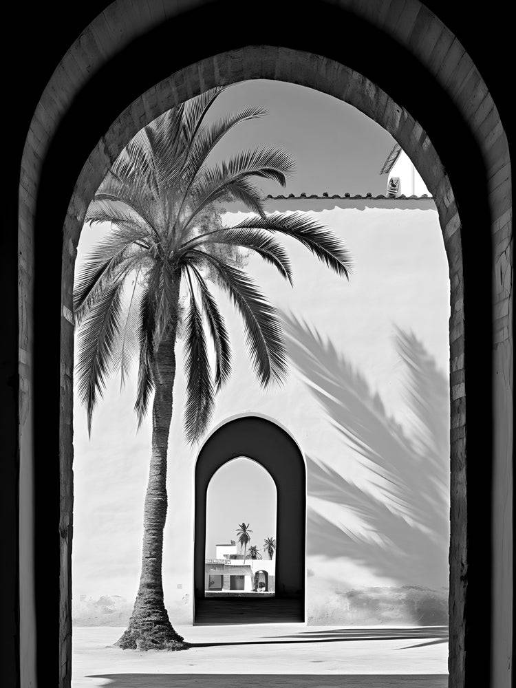 Palma spagnola e arco - Decorazione murale esotica