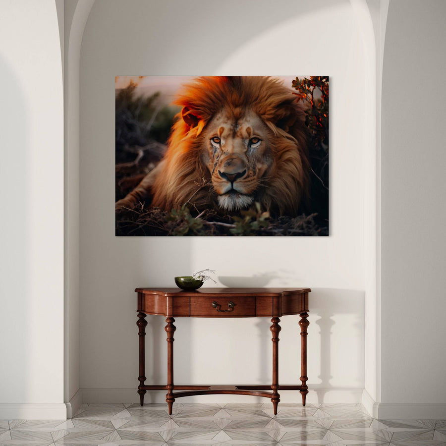 Picture Lion Éclat Sauvage - Impressive wall decoration