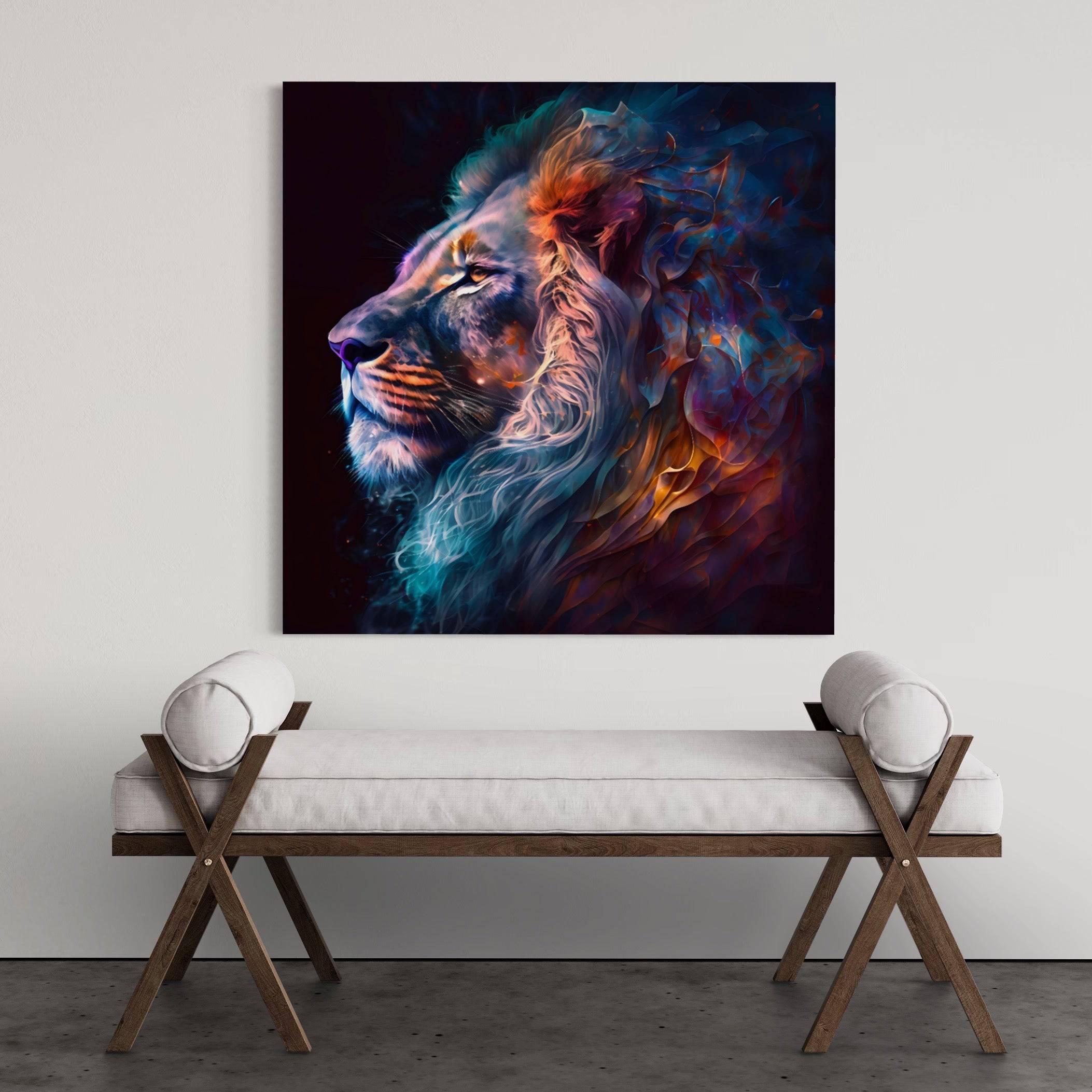 Tableau Lion Flamboyant - Pop Art - Toile Artistique & Moderne - Fabulartz.fr 