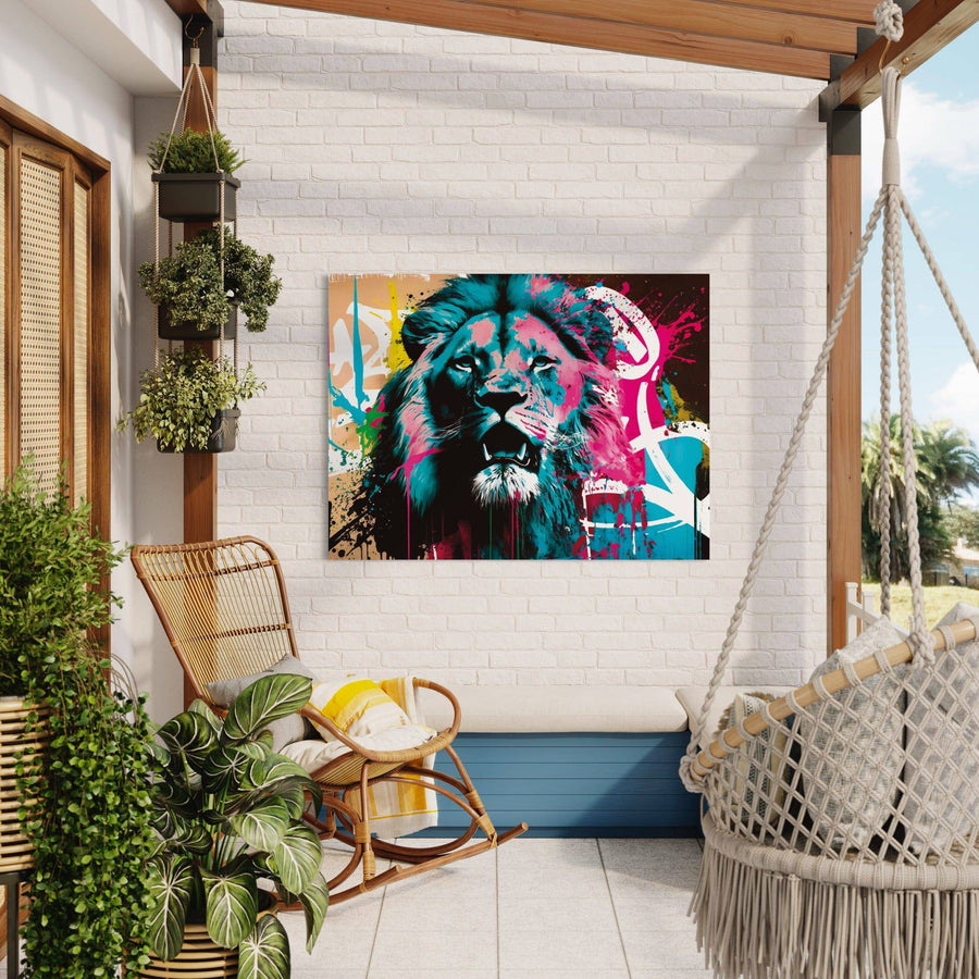 Lion Pop Art - Cornice da parete espressiva