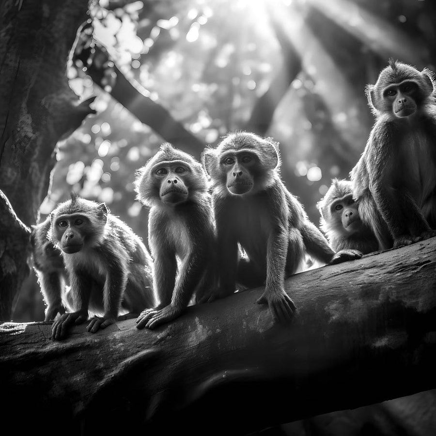 Black and white monkey painting - Décoration Murale Design