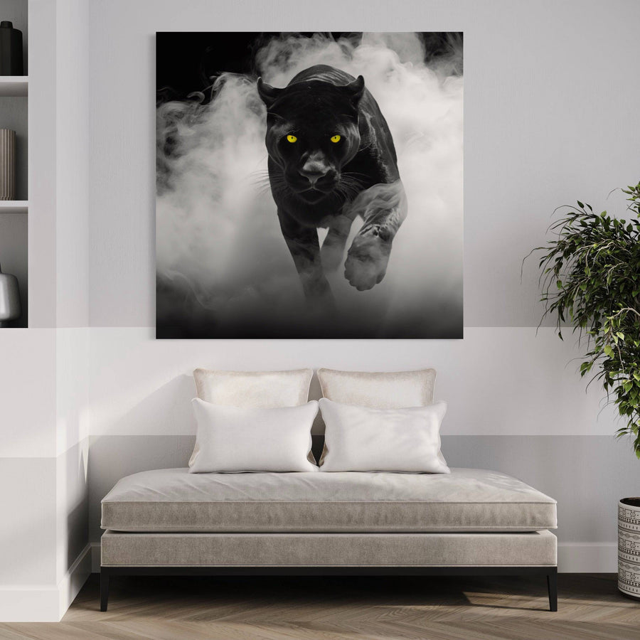 Black and white painting - Les Yeux de la Nuit - Déco Moderne