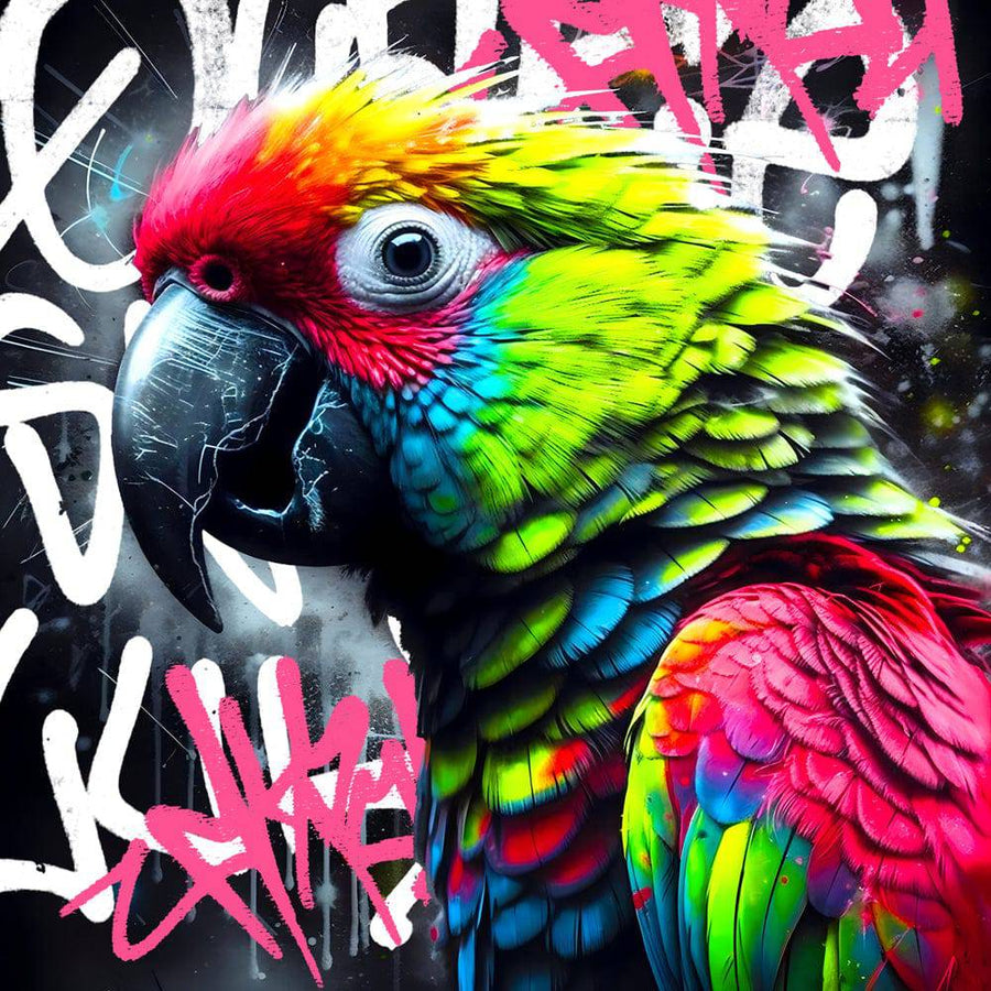 Pittura pop art con pappagallo - Decorazione moderna