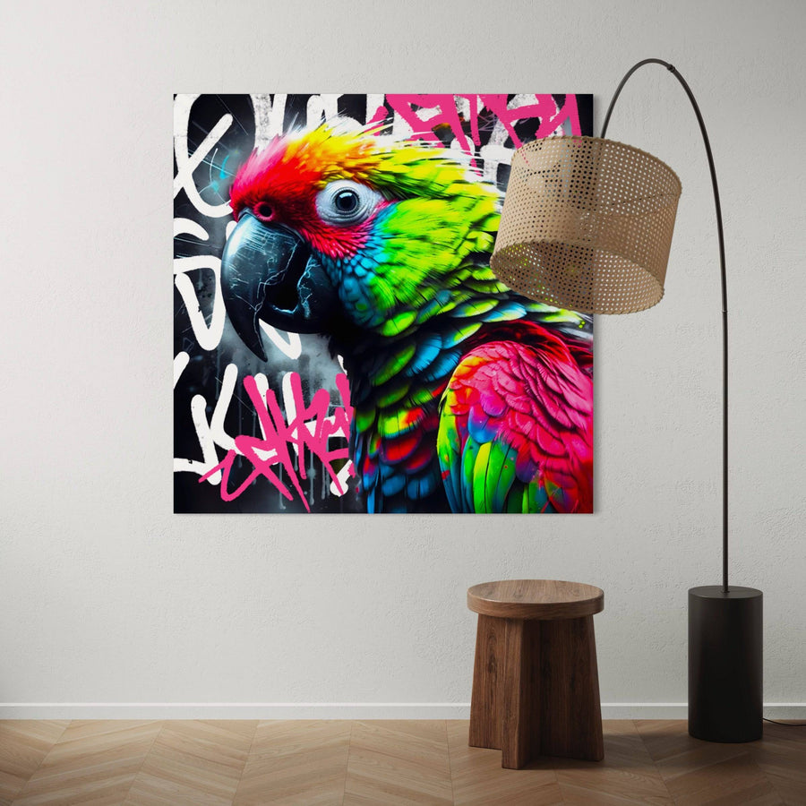 Pittura pop art con pappagallo - Decorazione moderna
